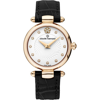 Claude Bernard DRESS CODE Ladies Watch, White/Rose Gold