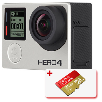 GoPro Camera Bundle: HERO4 Silver + SanDisk 32GB