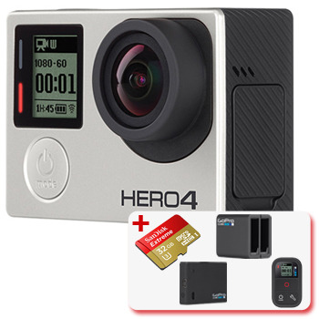 GoPro Camera Bundle: HERO4 Silver + Accessories