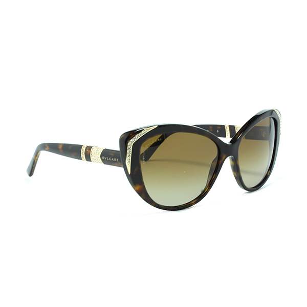 BVLGARI MVSA BV8151BM Women's Crystal Cat-Eye SunglassesImage