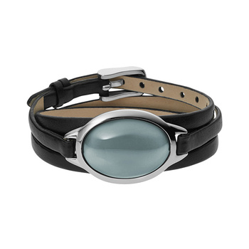 Skagen SEA GLASS Ladies Wrap Bracelet, Black