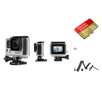 GoPro Bundle: HERO4 Silver4 + 3 Way Mount + SanDisk 32GB