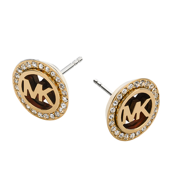 Michael Kors LOGO Pavé Gold-Tone Earrings