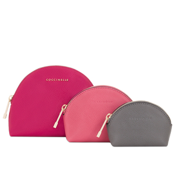 Coccinelle Beauty Case Trio in Saffiano Leather